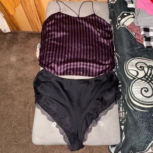 Victoria's Secret Black Satin & Lace set